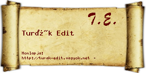 Turák Edit névjegykártya